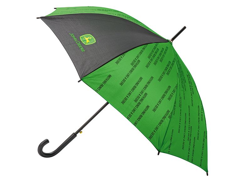 Parapluie classique avec motif « Nothing Runs Like A Deere » et logo John Deere imprimé. Diamètre : 105 cm.