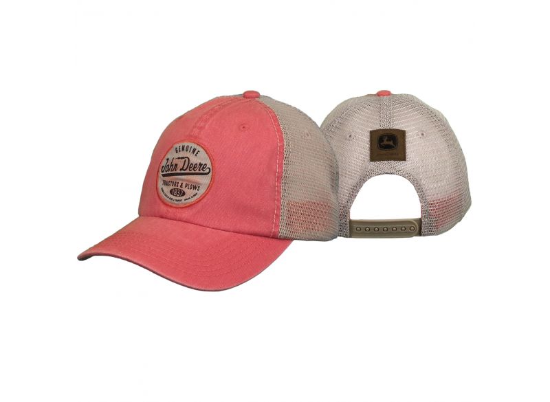 Casquette rose et blanc cassé avec arrière en filet John Deere MC23080597IV  - Ets Thiriat