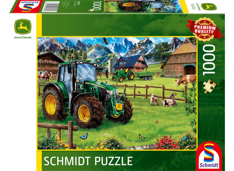 Puzzle « Tracteur John Deere 6120M au pied des Alpes »