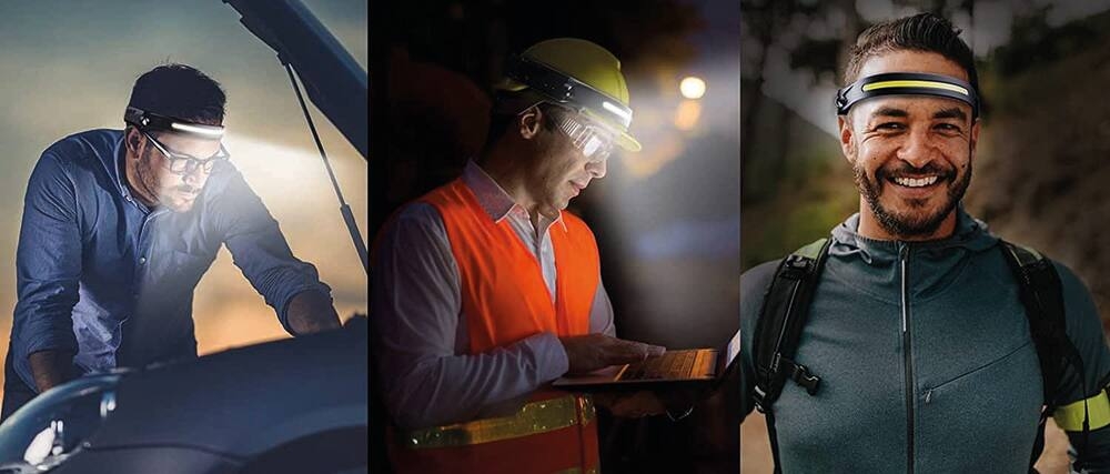 Lampe frontale LED ajustable 300 lumens