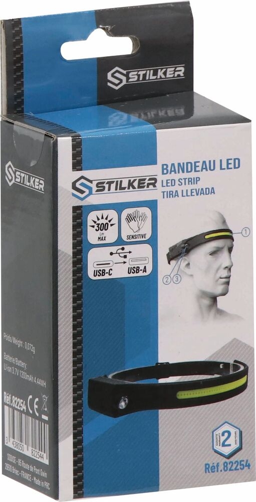 Lampe frontale LED ajustable 300 lumens