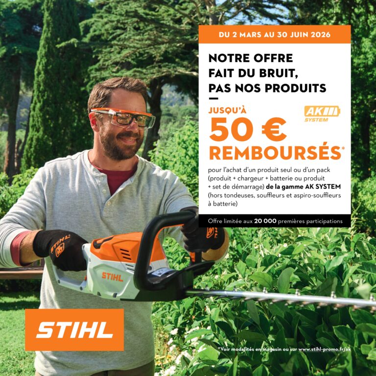 Offre de remboursement Stihl de 30 à 50 € sur la gamme AK Stihl